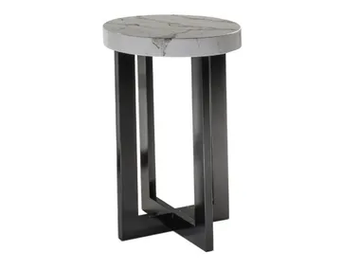 PORTRAIT - Round solid wood high side table by Guerra Vanni - view 2
